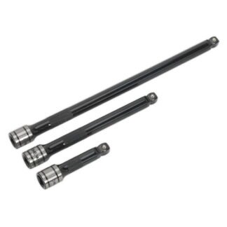 Sealey Premier Black Wobble/Rigid Extension Bar Set 3/8IN Sq Drive 3pc (5054511211467) AK7691
