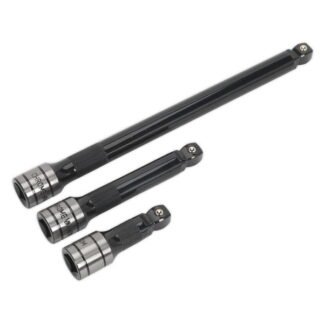 Sealey Premier Black Wobble/Rigid Extension Bar Set 1/2IN Sq Drive 3pc (5054511211474) AK7692