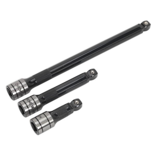 Sealey Premier Black Wobble/Rigid Extension Bar Set 1/2IN Sq Drive 3pc (5054511211474) AK7692