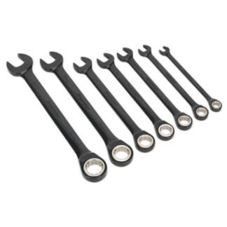 Sealey Premier Black Combination Ratchet Spanner Set 7pc (5054511121728) AK7978