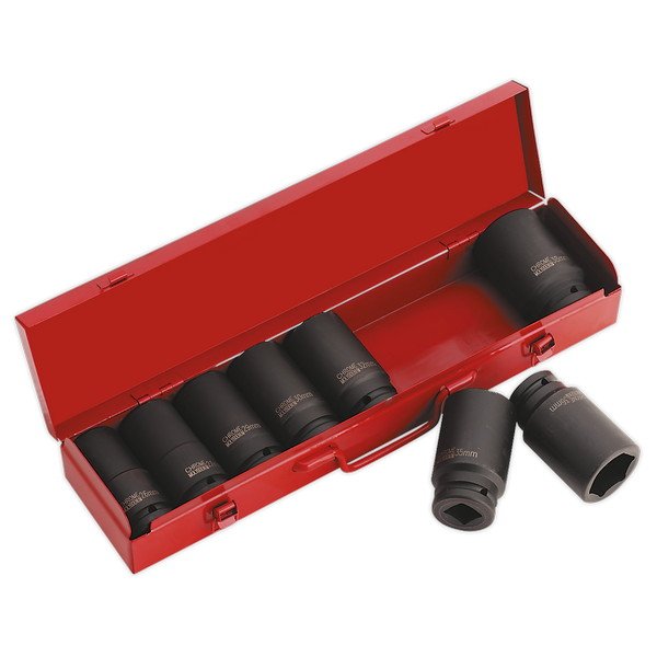 Sealey Premier Deep Impact Socket Set 3/4IN Sq Drive 8pc (5024209101806) AK80/9M