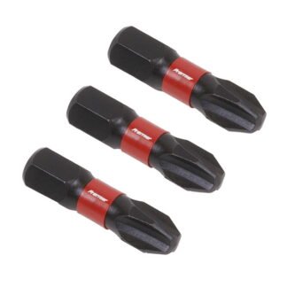 Sealey Premier Phillips Impact Power Tool Bits #3 x 25mm 3pc (5054511956573) AK8206