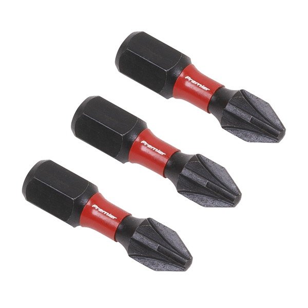 Sealey Premier Pozi Impact Power Tool Bits #2 x 25mm 3pc (5054511956870) AK8208