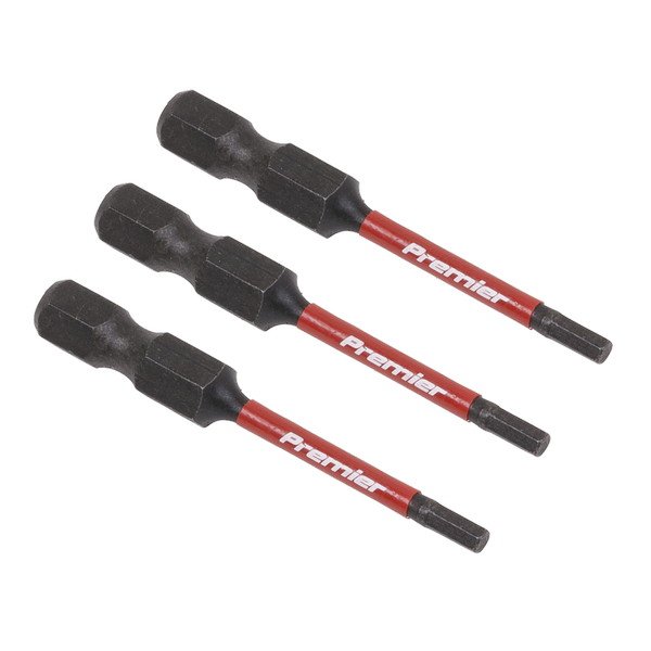 Sealey Premier Hex Impact Power Tool Bits 2.5 x 50mm 3pc (5054511956405) AK8235