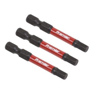 Sealey Premier Hex Impact Power Tool Bits 5 x 50mm 3pc (5054511956535) AK8238