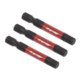 Sealey Premier Hex Impact Power Tool Bits 6 x 50mm 3pc (5054511956542) AK8239