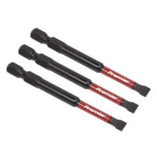 Sealey Premier Slotted Impact Power Tool Bits 5.5 x 75mm 3pc (5054511957204) AK8252