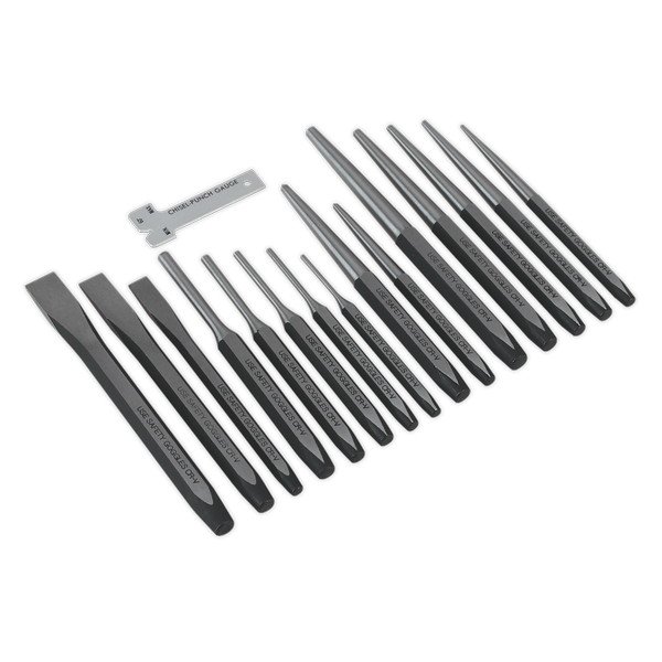 Sealey Premier Punch & Chisel Set 16pc (5024209625463) AK9216