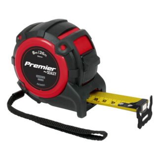 Sealey Premier Metric/Imperial Tape Measure Extra- Wide Blade 8m(26ft) x 32mm (5054630533372) AK9851