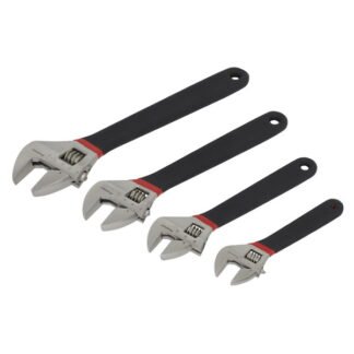 Sealey Premier Adjustable Wrench Set Ni- Fe Finish 4pc (5054511827286) AK9935