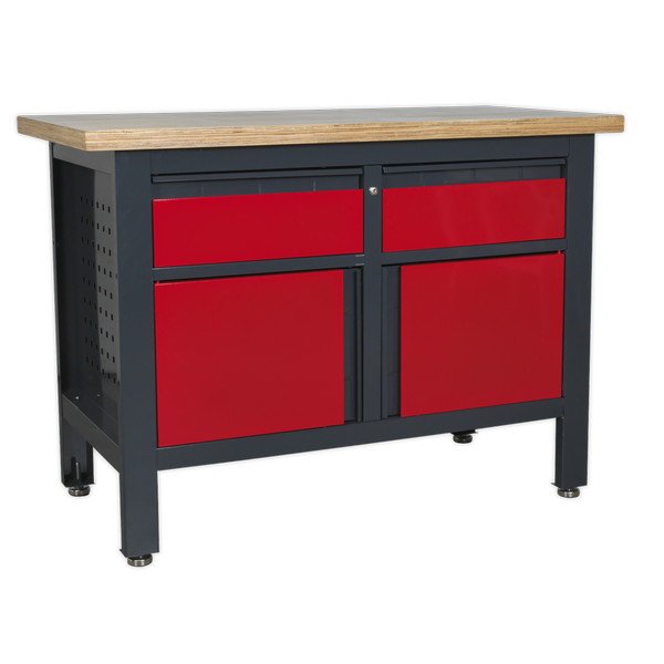 Sealey Workbench with 2 Drawers & 2 Cupboards (5054511099850) AP1372A
