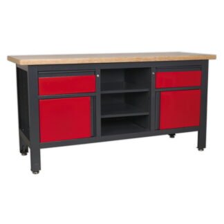 Sealey Workbench with 2 Drawers, 2 Cupboards & Open Storage (5054511099874) AP1905A