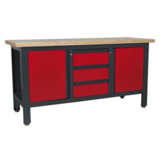 Sealey Workbench with 3 Drawers & 2 Cupboards (5054511099898) AP1905C