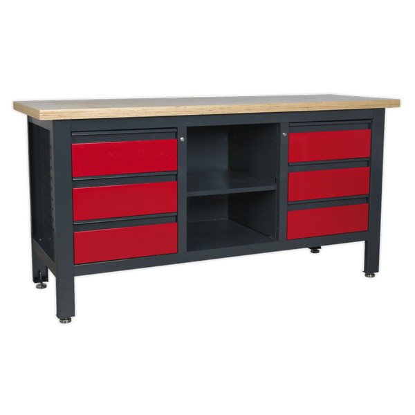 Sealey Workbench with 6 Drawers & Open Storage (5054511099904) AP1905D