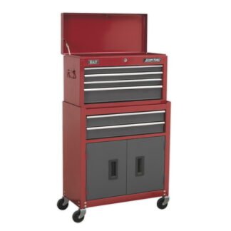 Sealey American PRO® Topchest & Rollcab Combination 6 Drawer - Red (5051747504332) AP2200BB