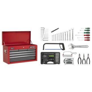 Sealey American PRO® Topchest 6 Drawer with 98pc Tool Kit - Red/Grey (5051747535527) AP2201BBCOMBO