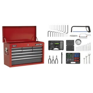 Sealey American PRO® Topchest 9 Drawer with 205pc Tool Kit - Red/Grey (5051747535497) AP22509BBCOMB