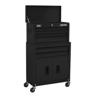 Sealey American PRO® Topchest & Rollcab Combination 6 Drawer - Black (5054630142611) AP22BK