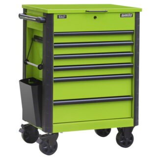 Sealey Superline Pro® Tool Trolley 6 Drawer - Green (5054630568299) AP266HV
