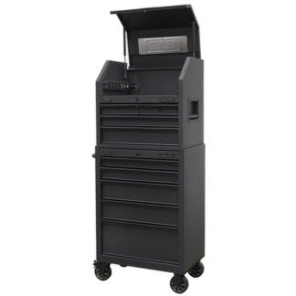 Sealey Superline PRO® Black Edition Tool Chest Combination with 9 Soft Close Drawers & Power Bar (5054511318463) AP27BESTACK
