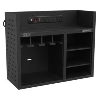 Sealey Superline PRO® Power Tool Storage Rack with Power Bar (5054511845518) AP30SRBE