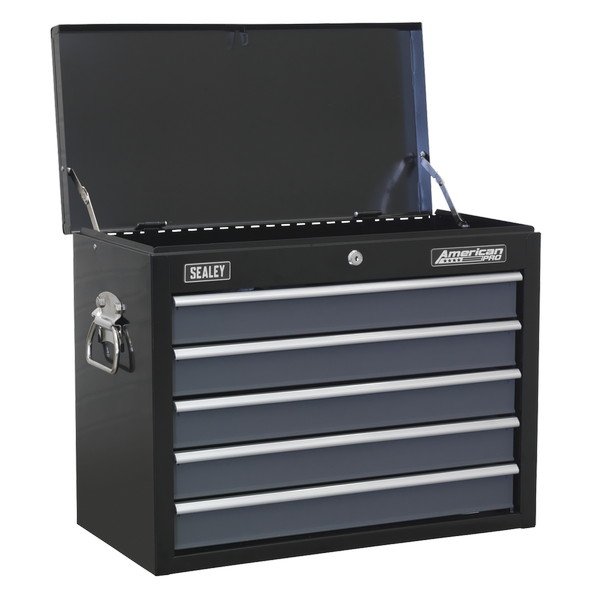 Sealey American PRO® Topchest 5 Drawer - Black/Grey (5054630138140) AP3505TB