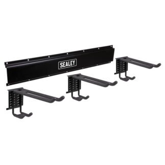 Sealey Wall Mounting Storage Rail with 3 Dual Hooks (5054630497988) APHKIT10