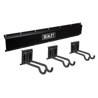 Sealey Wall Mounting Storage Rail with Sports Equipment Hooks (5054630497964) APHKIT11