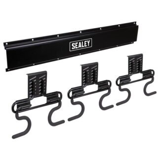 Sealey Wall Mounting Storage Rail with 6 Hooks (5054630497902) APHKIT4
