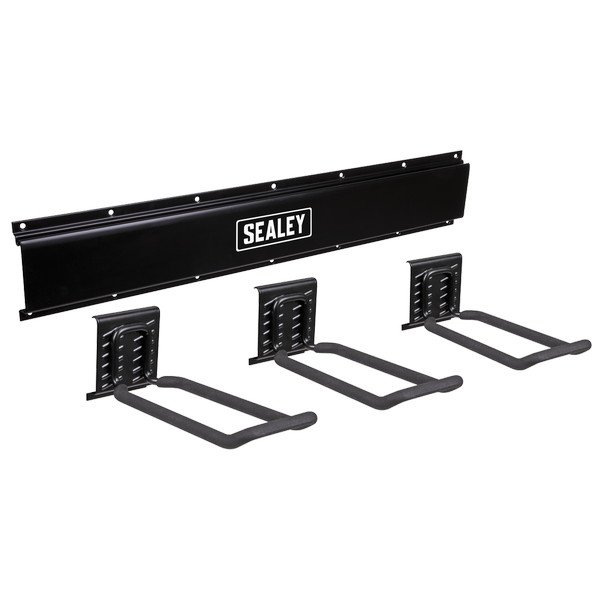 Sealey Wall Mounting Storage Rail with 3 Closed End Hooks (5054630497926) APHKIT7