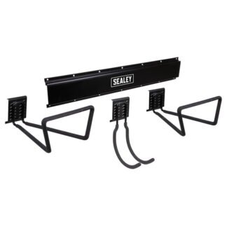 Sealey Wall Mounting Storage Rail with 3 Large Hooks (5054630497971) APHKIT9