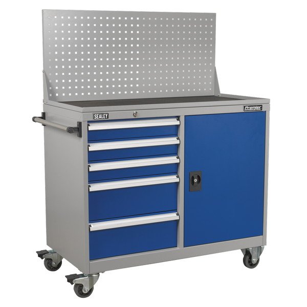 Sealey Premier Industrial™ Mobile Workstation with 5 Drawers & 1 Shelf (5051747645097) API1103A