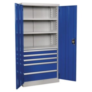 Sealey Premier Industrial™ Cabinet with 5 Drawers & 3 Shelves 1800mm (5051747699694) APICCOMBO5