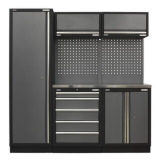 Sealey Superline PRO® Storage System with Stainless Worktop 1.96m (5054511124590) APMSSTACK02SS