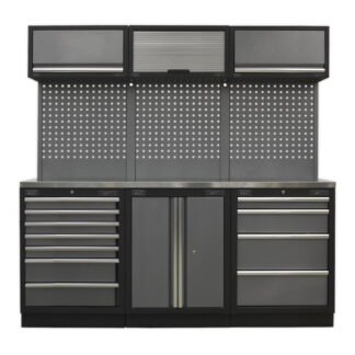 Sealey Superline PRO® Storage System with Stainless Worktop 2.04m (5054511318531) APMSSTACK07SS