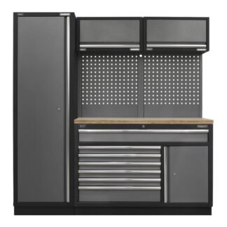 Sealey Superline PRO® Storage System with Pressed Wood Worktop 1.96m (5054630000805) APMSSTACK09W
