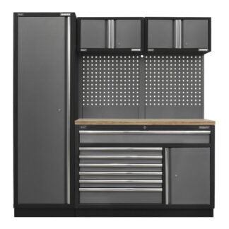 Sealey Superline PRO® Storage System with Pressed Wood Worktop 1.96m (5054630000867) APMSSTACK10W