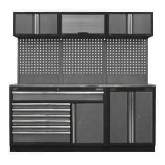 Sealey Superline PRO® Storage System with Stainless Steel Worktop 2.04m (5054630000881) APMSSTACK11SS