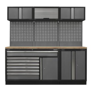 Sealey Superline PRO® Storage System with Pressed Wood Worktop 2.04m (5054630000898) APMSSTACK11W