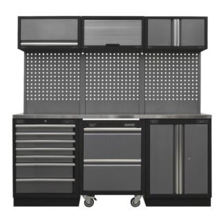 Sealey Superline PRO® Storage System with Stainless Steel Worktop 2.04m (5054630000935) APMSSTACK12SS