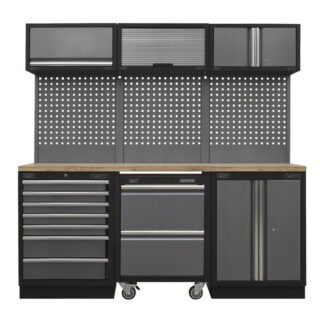 Sealey Superline PRO® Storage System with Pressed Wood Worktop 2.04m (5054630000959) APMSSTACK12W