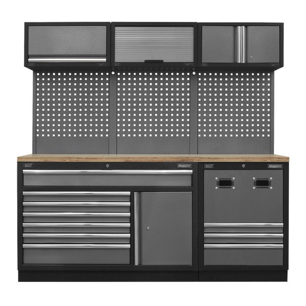 Sealey Superline PRO® Modular Storage System Combo with Pressed Wood Worktop (5054630001055) APMSSTACK14W