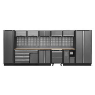 Sealey Superline PRO® Storage System with Pressed Wood Worktop 4.92m (5054630001277) APMSSTACK15W