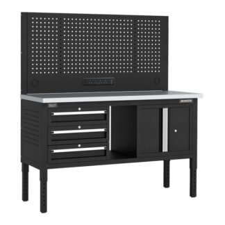 Sealey Superline PRO® Modular Workbench with 3 Drawers & Cupboard Stainless Steel Worktop 1525mm (5054630583995) APMWB60COMBO2SS