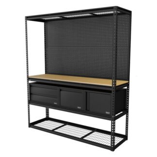 Sealey Heavy- Duty Modular Workbench & Racking Kit with 3 Storage Units (5054630432224) APMWBCOMBO1
