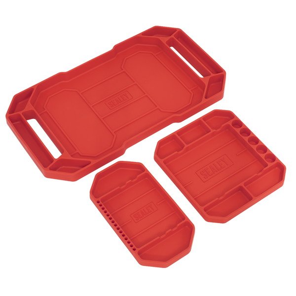 Sealey Non- Slip Flexible Tool Trays - Pack of 3 (5054511897111) APNST4
