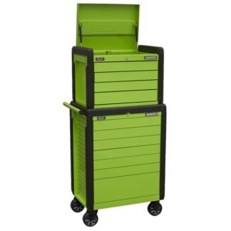 Sealey Superline PRO® Push- To- Open Topchest & Rollcab Combination 11 Drawer - Green (5054630258312) APPDSTACKG