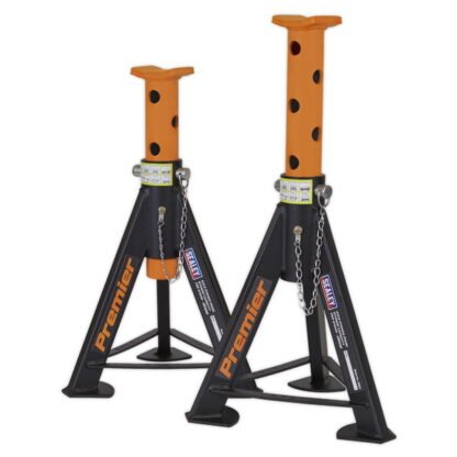 Sealey Premier Axle Stands (Pair) 6 Tonne Capacity per Stand - Orange (5054511525472) AS6O