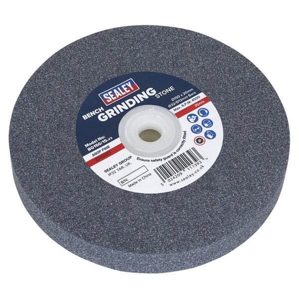 Sealey 150 x 20mm Grinding Stone 32(13)mm Bore - A60P Fine (5024209111393) BG150/15