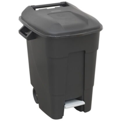 Sealey Refuse/Wheelie Bin with Foot Pedal 100L - Black (5054511254112) BM100P